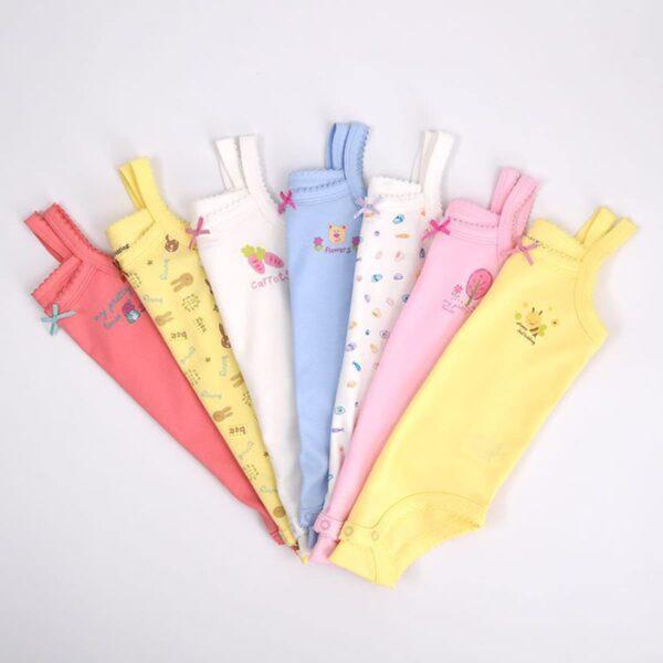 Baby Girls Spaghetti Strap Bodysuit Sleeveless Baby Tank Top Cotton Baby One-Pieces Pack of Summer Baby Clothes Outfit - Image 6