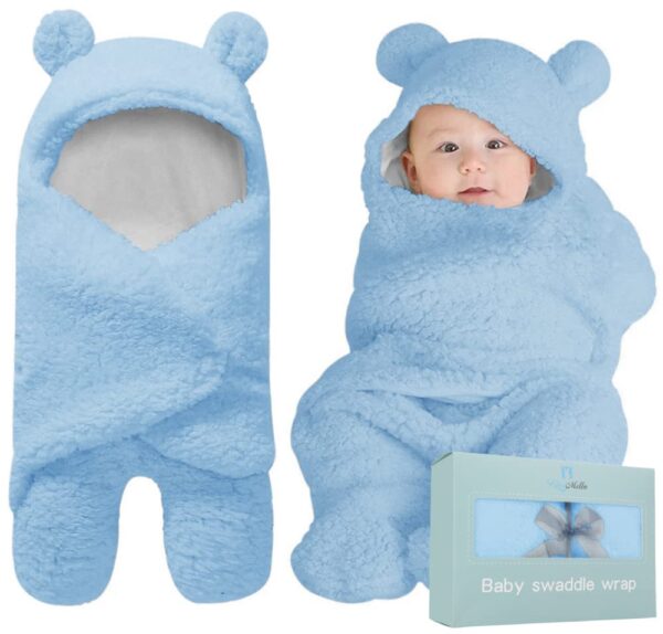 BlueMello Baby Swaddle Blanket | Ultra-Soft Plush Essential for Infants 0-6 Months | Receiving Swaddling Wrap White | Ideal Newborn Registry and Toddler Boy Accessories | Perfect Baby Girl Shower Gift - Image 10