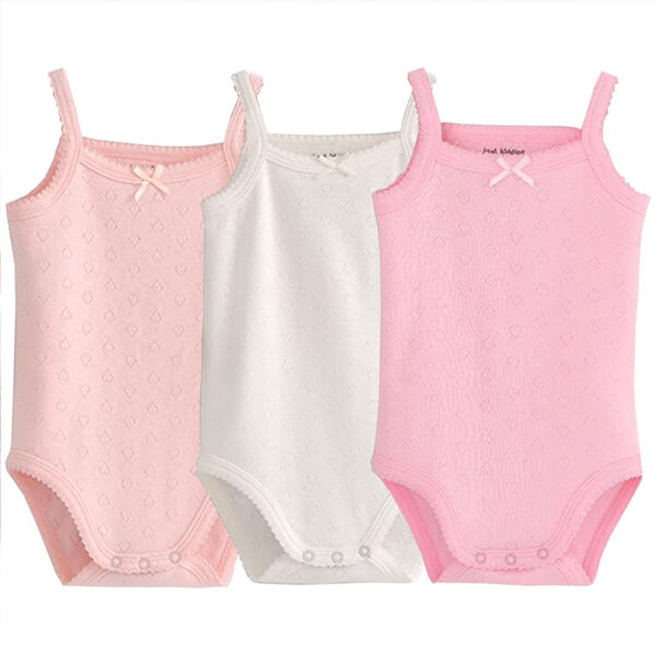 Baby Girls Spaghetti Strap Bodysuit Sleeveless Baby Tank Top Cotton Baby One-Pieces Pack of Summer Baby Clothes Outfit
