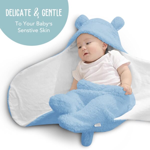 BlueMello Baby Swaddle Blanket | Ultra-Soft Plush Essential for Infants 0-6 Months | Receiving Swaddling Wrap White | Ideal Newborn Registry and Toddler Boy Accessories | Perfect Baby Girl Shower Gift - Image 8