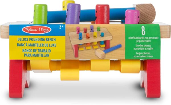 Melissa & Doug Deluxe Pounding Bench Wooden Toy With Mallet - STEAM Toddler Toy - Image 4