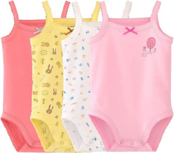 Baby Girls Spaghetti Strap Bodysuit Sleeveless Baby Tank Top Cotton Baby One-Pieces Pack of Summer Baby Clothes Outfit - Image 7