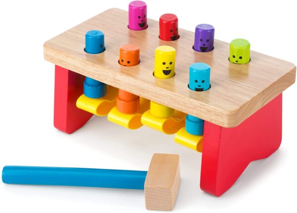 Melissa & Doug Deluxe Pounding Bench Wooden Toy With Mallet - STEAM Toddler Toy - Image 9