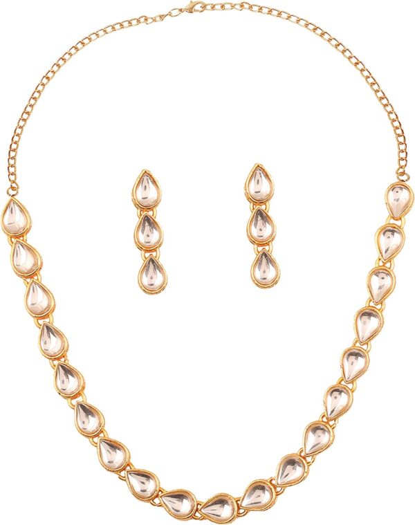 Touchstone Indian Bollywood Handcrafted Traditional Royal Mughal Kundan Polki Meenakari Enamel Colorful Wedding Designer Jewelry Necklace Choker Set in Gold and Silver Tone for Women. - Image 5