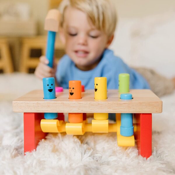 Melissa & Doug Deluxe Pounding Bench Wooden Toy With Mallet - STEAM Toddler Toy - Image 8