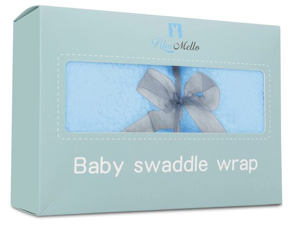 BlueMello Baby Swaddle Blanket | Ultra-Soft Plush Essential for Infants 0-6 Months | Receiving Swaddling Wrap White | Ideal Newborn Registry and Toddler Boy Accessories | Perfect Baby Girl Shower Gift - Image 5
