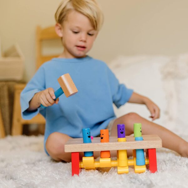 Melissa & Doug Deluxe Pounding Bench Wooden Toy With Mallet - STEAM Toddler Toy - Image 2