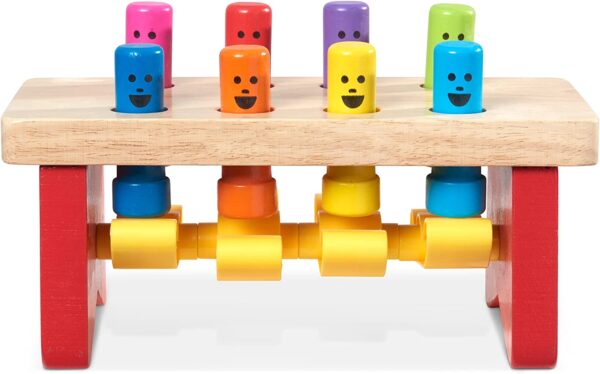 Melissa & Doug Deluxe Pounding Bench Wooden Toy With Mallet - STEAM Toddler Toy - Image 5