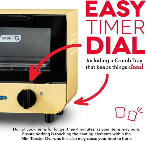 DASH Mini Toaster Oven Cooker for Bread, Bagels, Cookies, Pizza, Paninis & More with Baking Tray, Rack, Auto Shut Off Feature - Aqua - Image 4