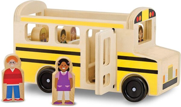 Melissa & Doug School Bus Wooden Play Set With 7 Figures - School Bus Toddler Toy For Pretend Play, Classic Toys For Kids - Image 6