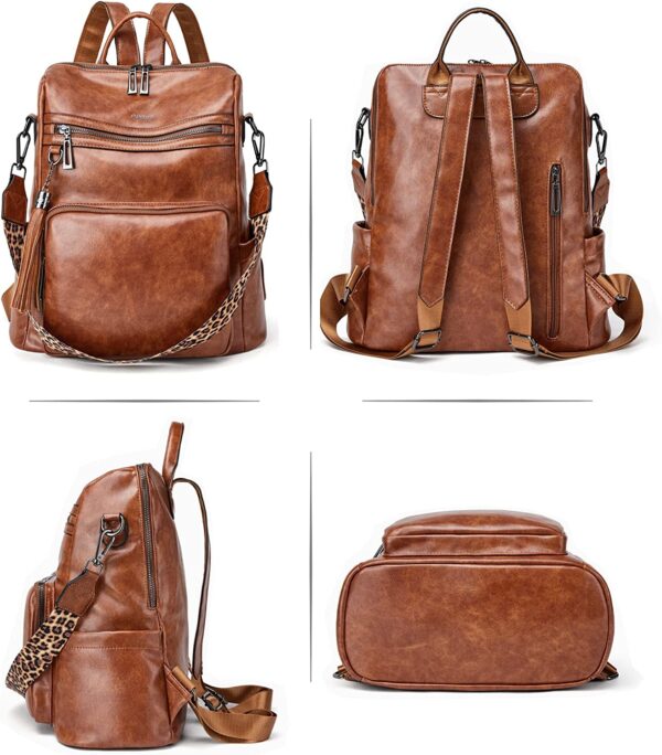 OPAGE Leather Backpack Purse for Women Fashion Tassel Ladies Shoulder Bags Designer Large Backpack Travel Bag - Image 6