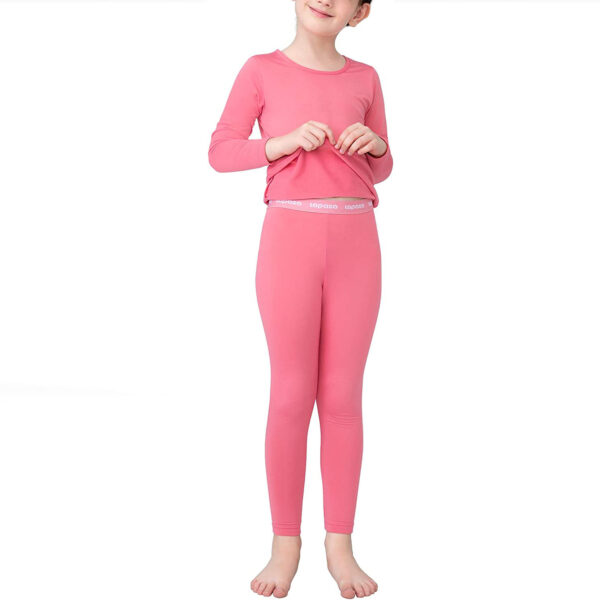 LAPASA Girls Thermal Underwear Set, Kids Long Johns Fleece Lined Winter Base Layer Top & Bottom G03/G15