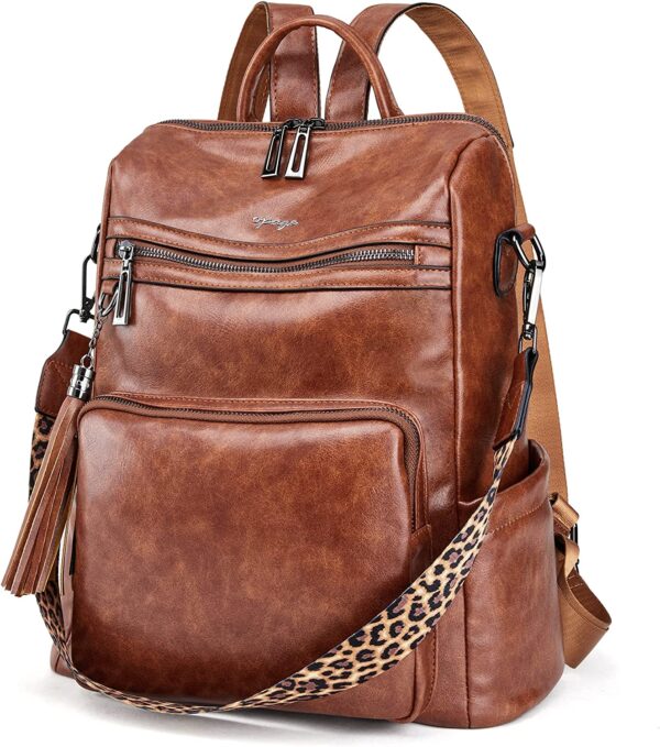 OPAGE Leather Backpack Purse for Women Fashion Tassel Ladies Shoulder Bags Designer Large Backpack Travel Bag - Image 8